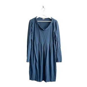 Dolcezza Womens Blue Scoop Long Sleeve Knit Babydoll Dress XL